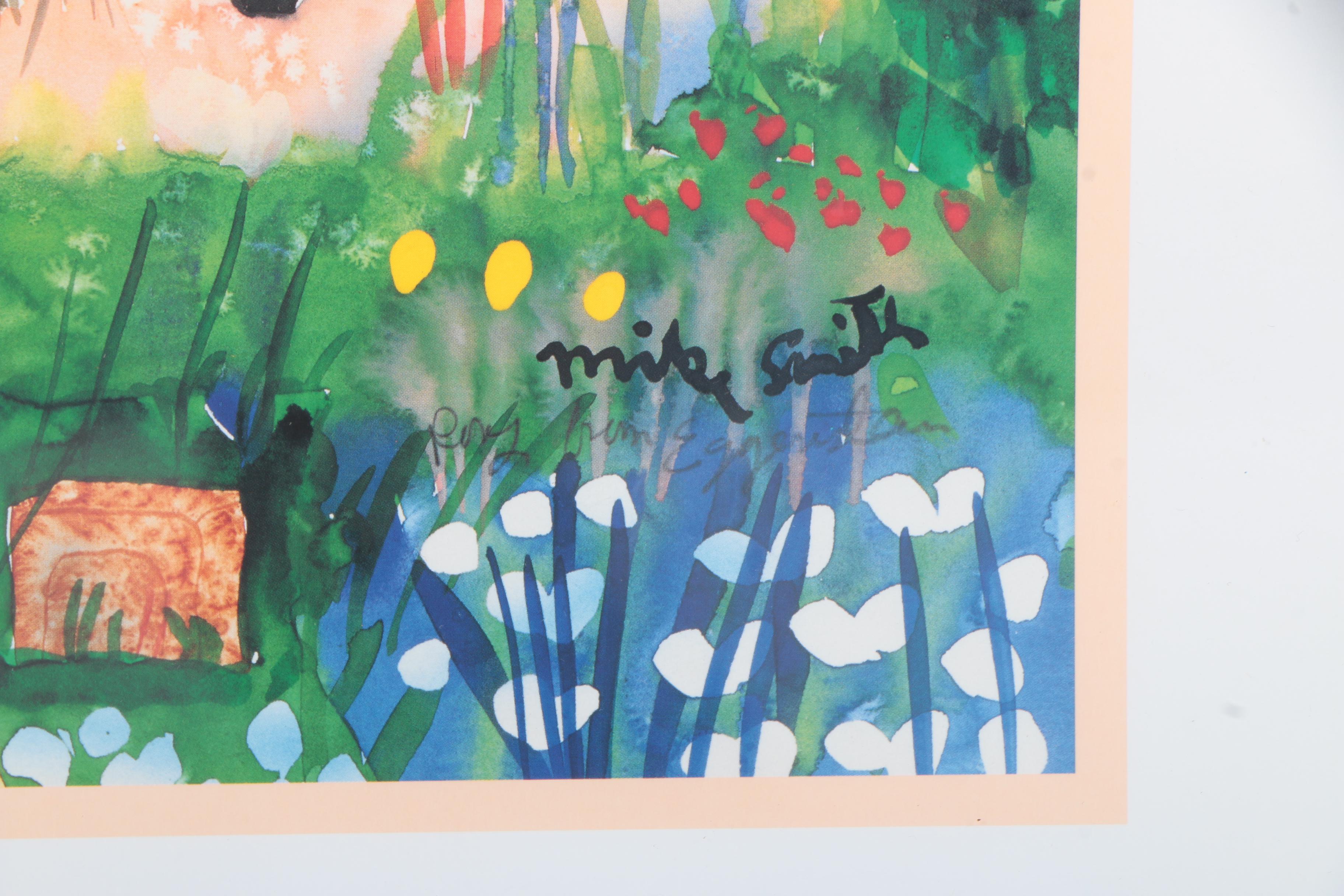 Pair of 1991 Offset Lithographs after Mike Smith Watercolor Illustrations