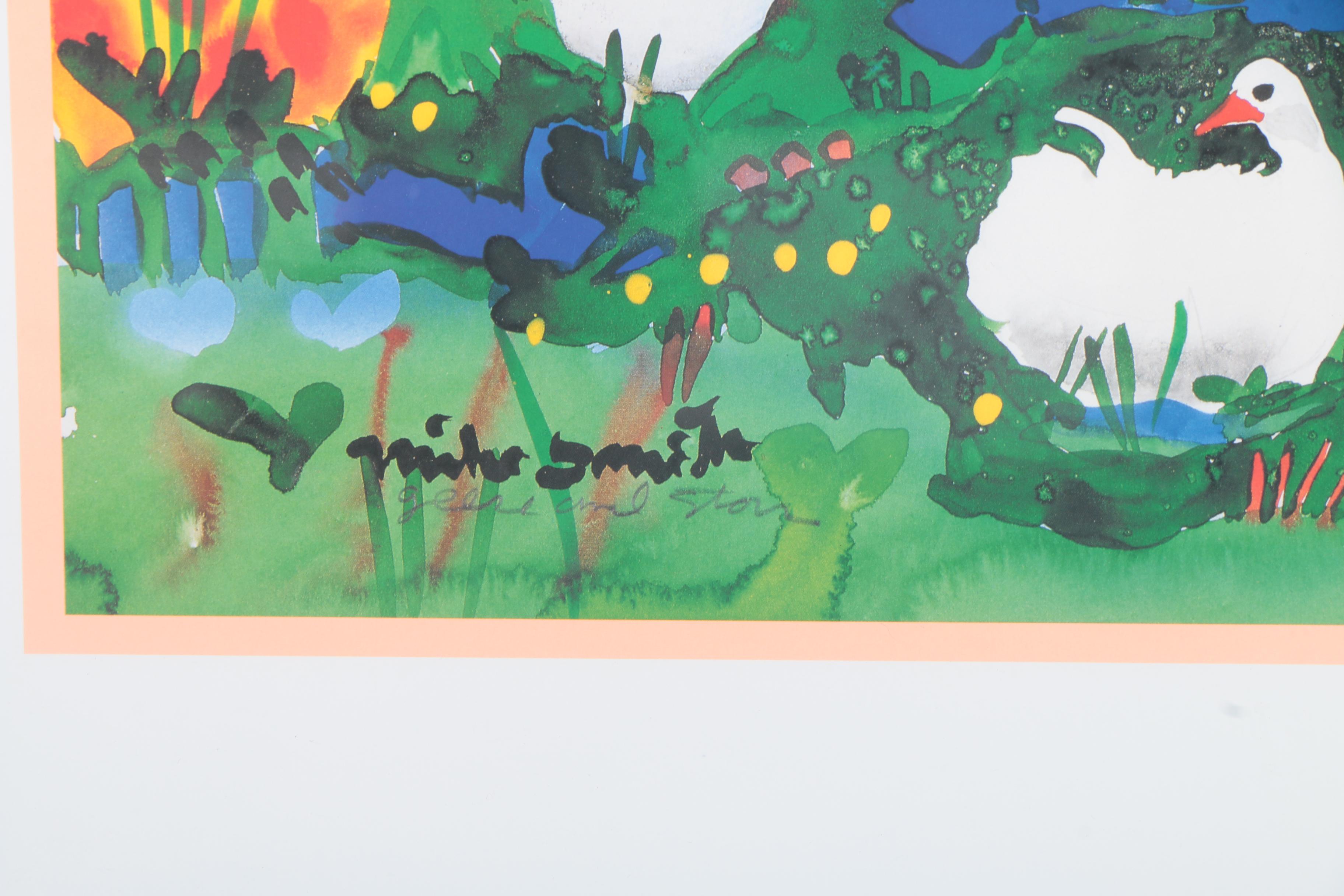 Pair of 1991 Offset Lithographs after Mike Smith Watercolor Illustrations