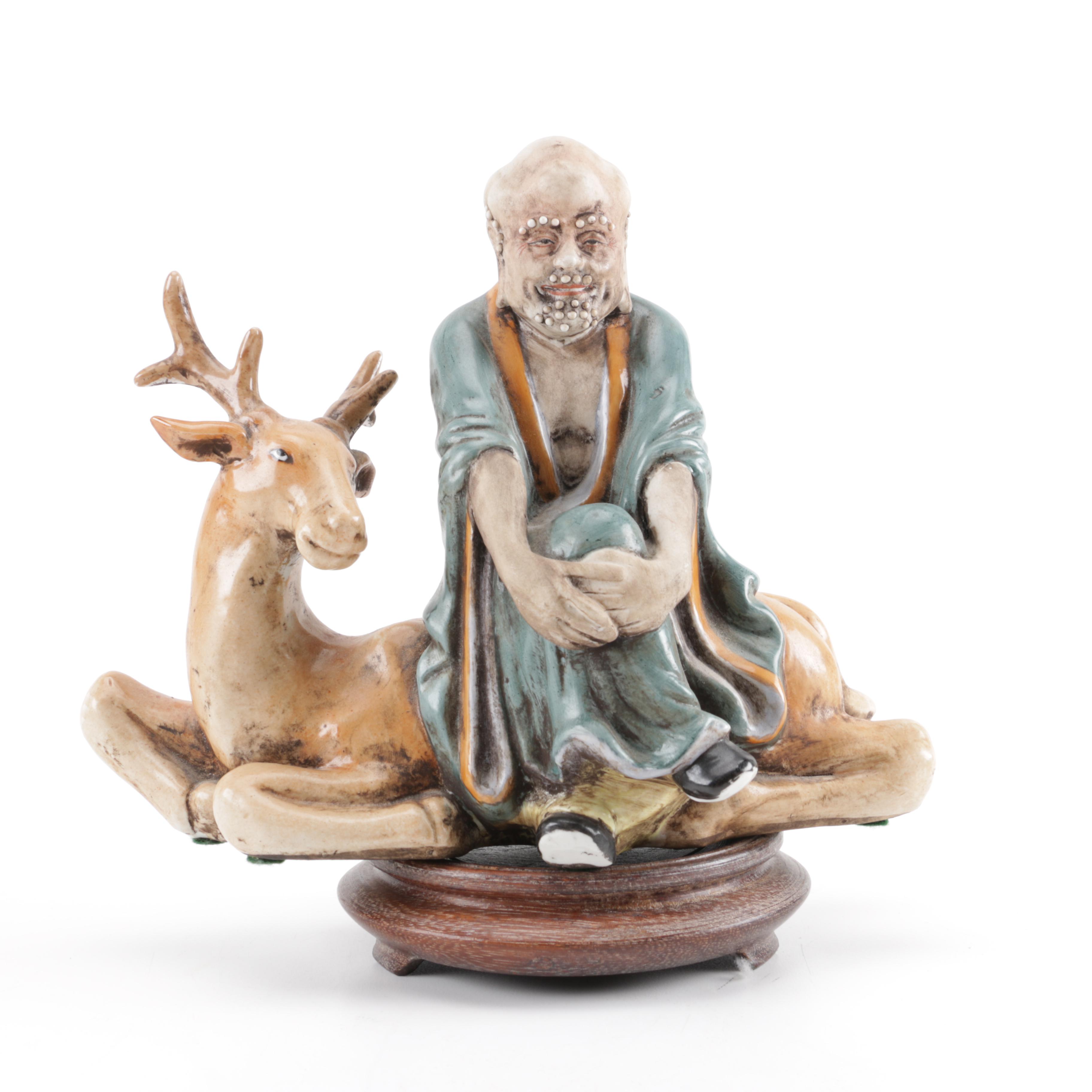 H.F.P. Macau Figurine of Man and Deer
