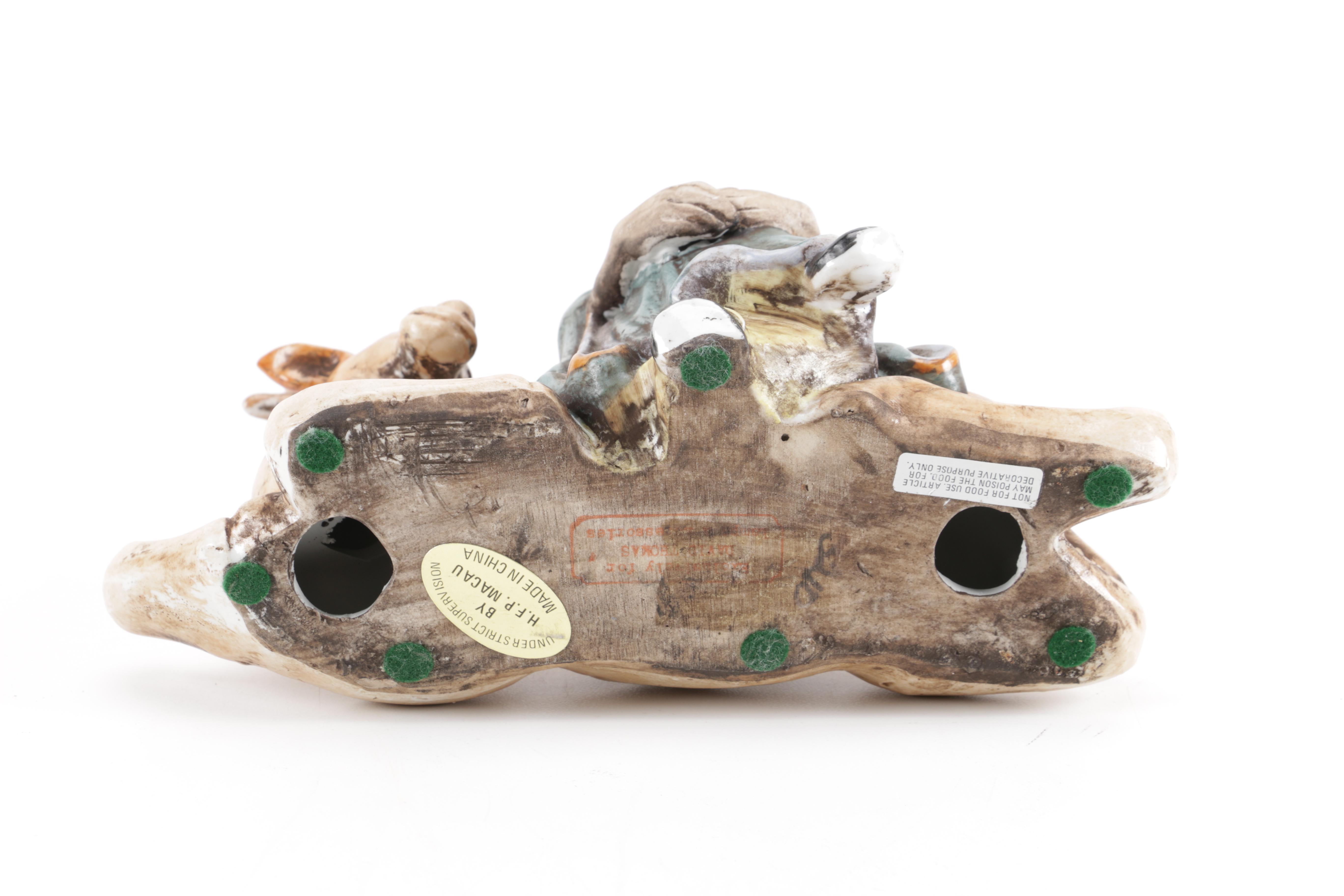 H.F.P. Macau Figurine of Man and Deer