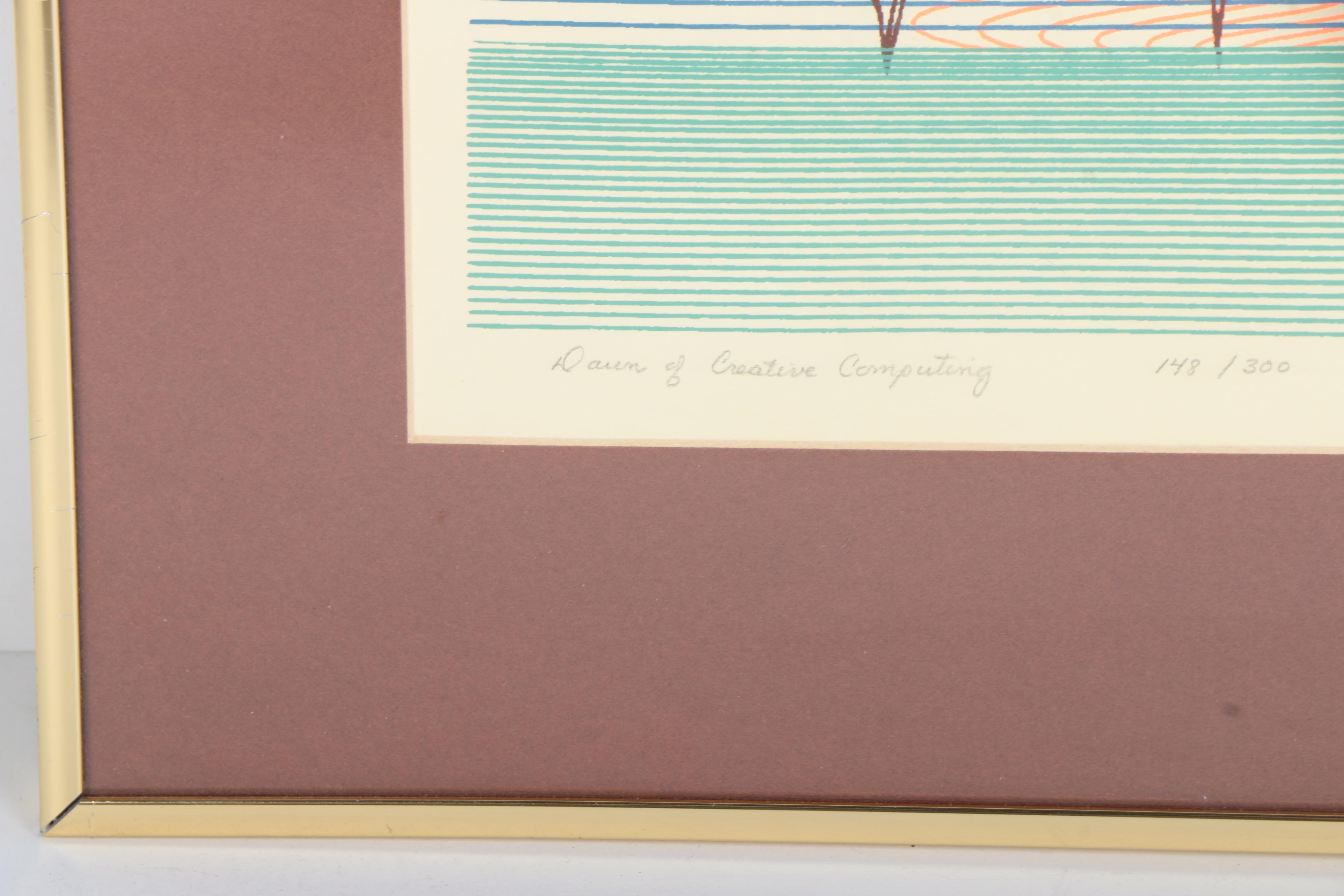 Circa 1975 Katy Owens Limited Edition Serigraph "Dawn of Creative Computing"