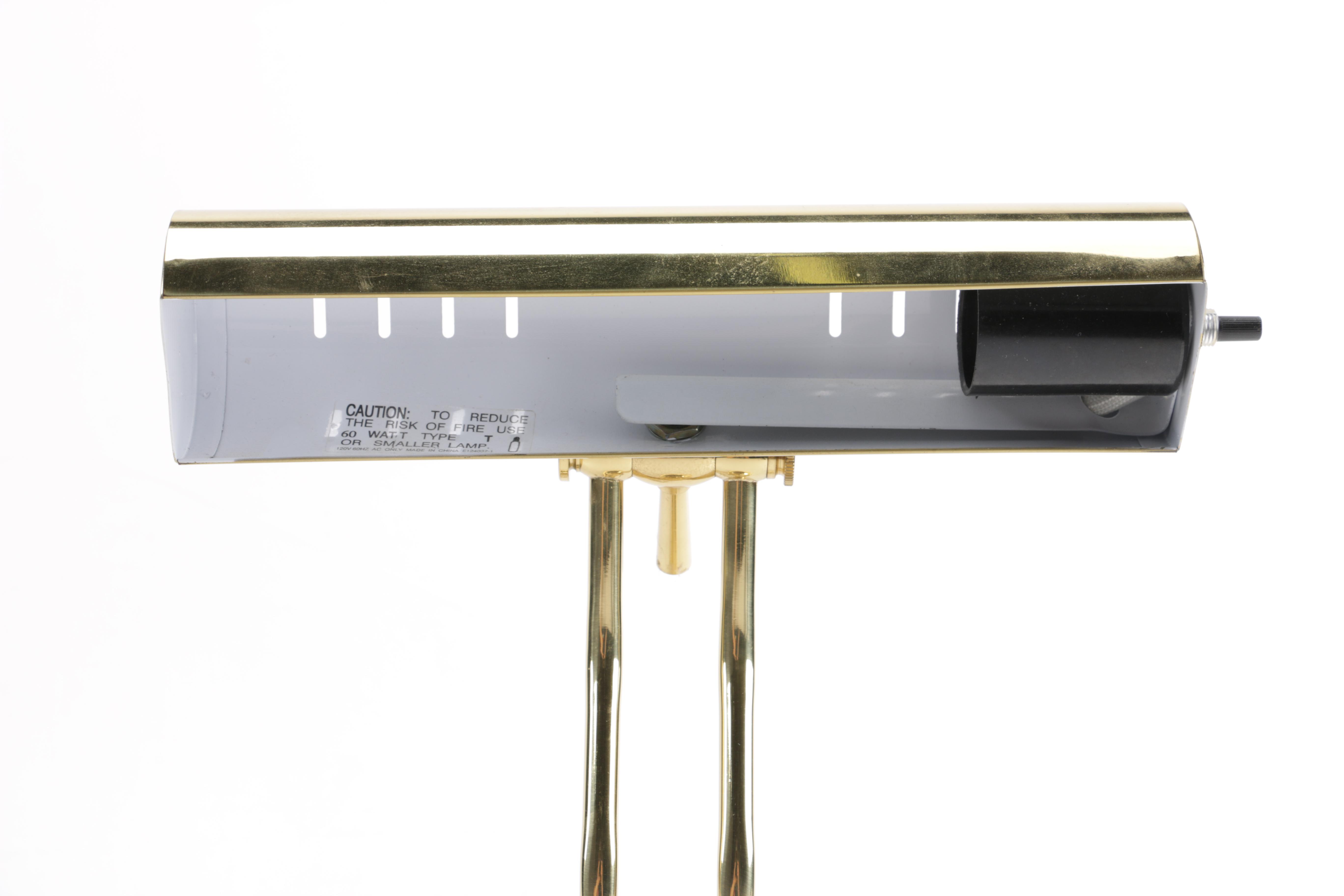 Gold Tone Piano Lamp