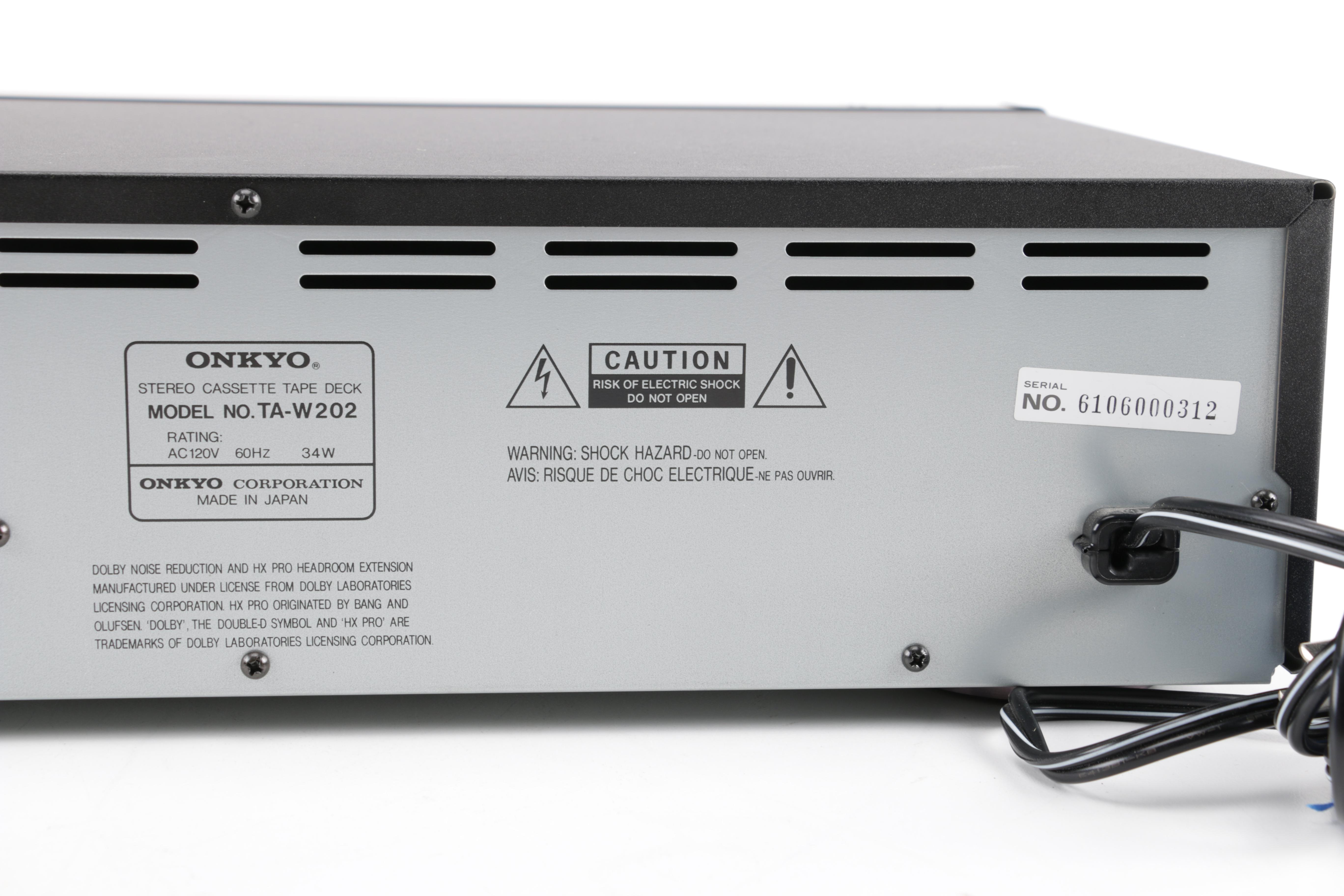 Onkyo Stereo Cassette Tape Deck and Remote