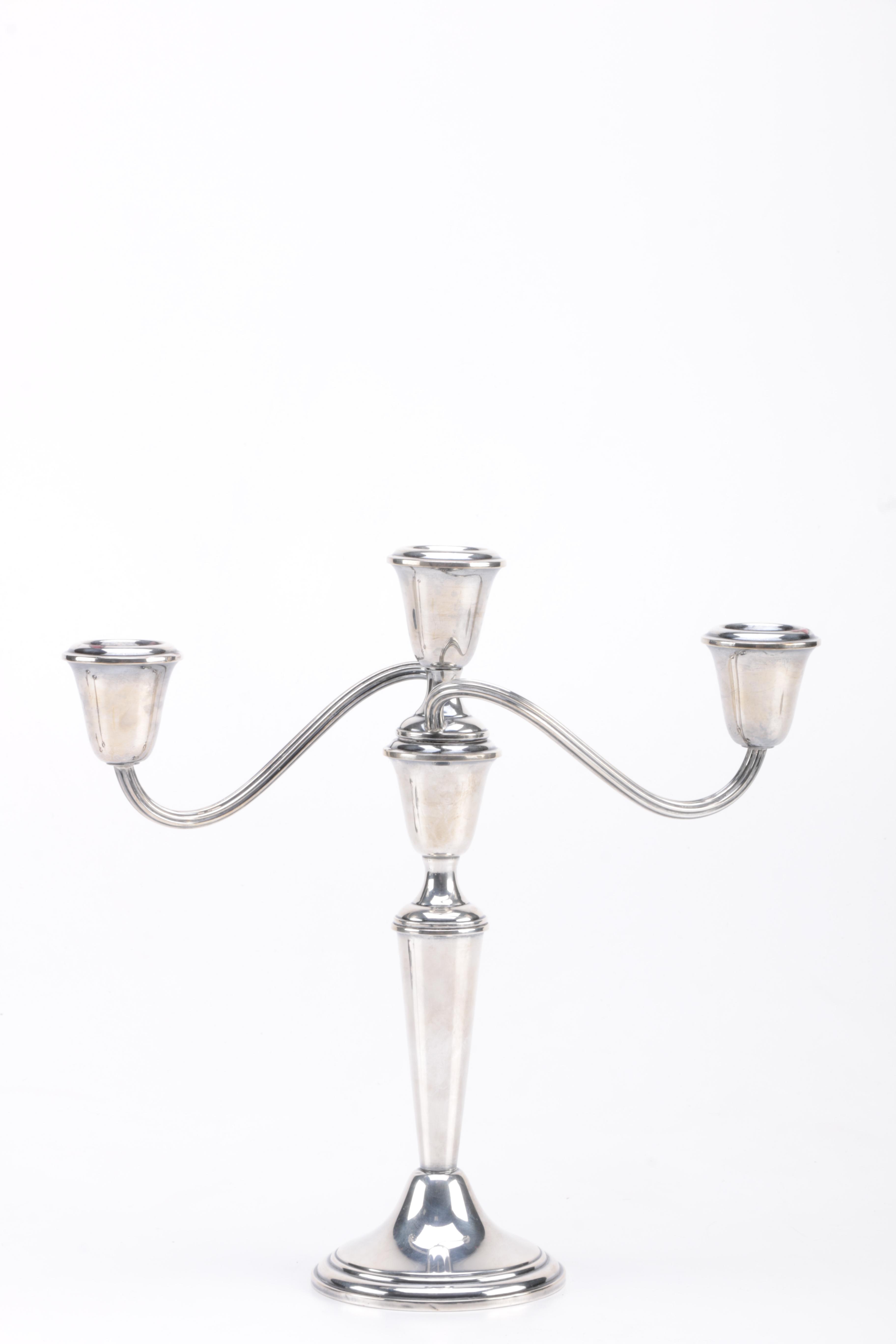 Candelabrum, Candleholders and Pedestal Bowl Featuring Gorham
