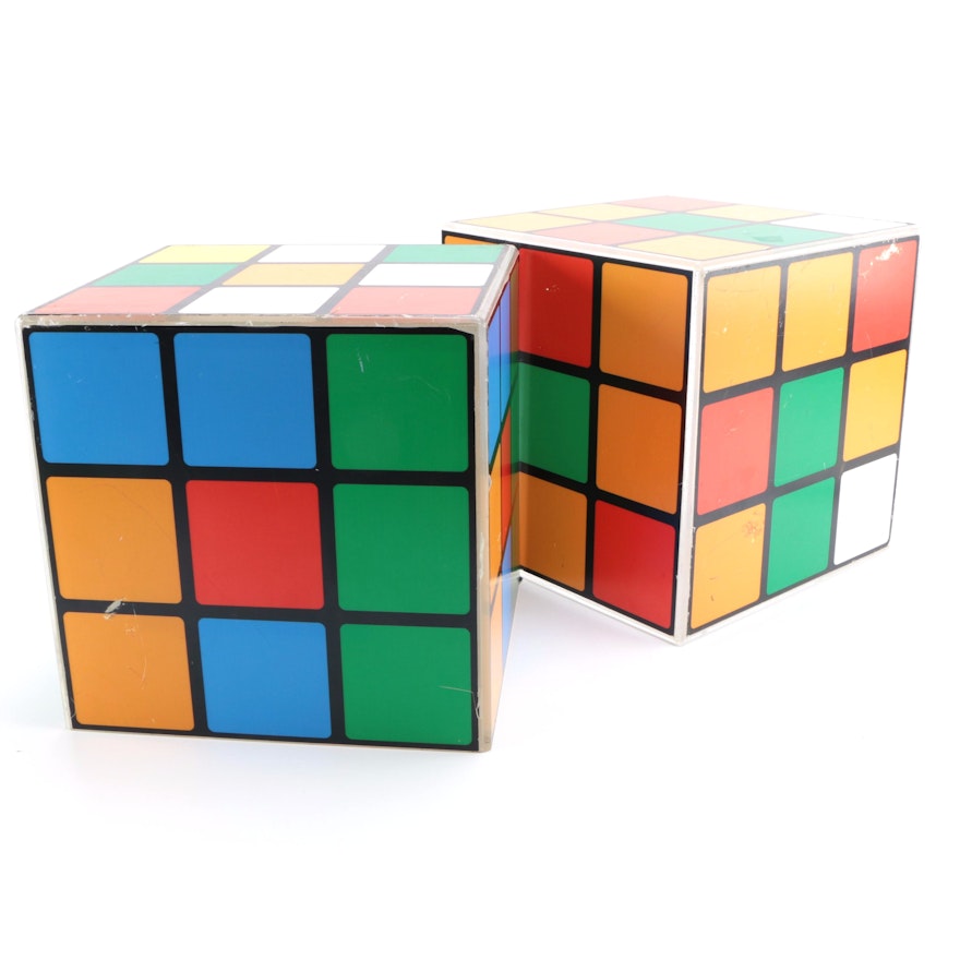 Pair of Rubik's Cube Style Side Tables