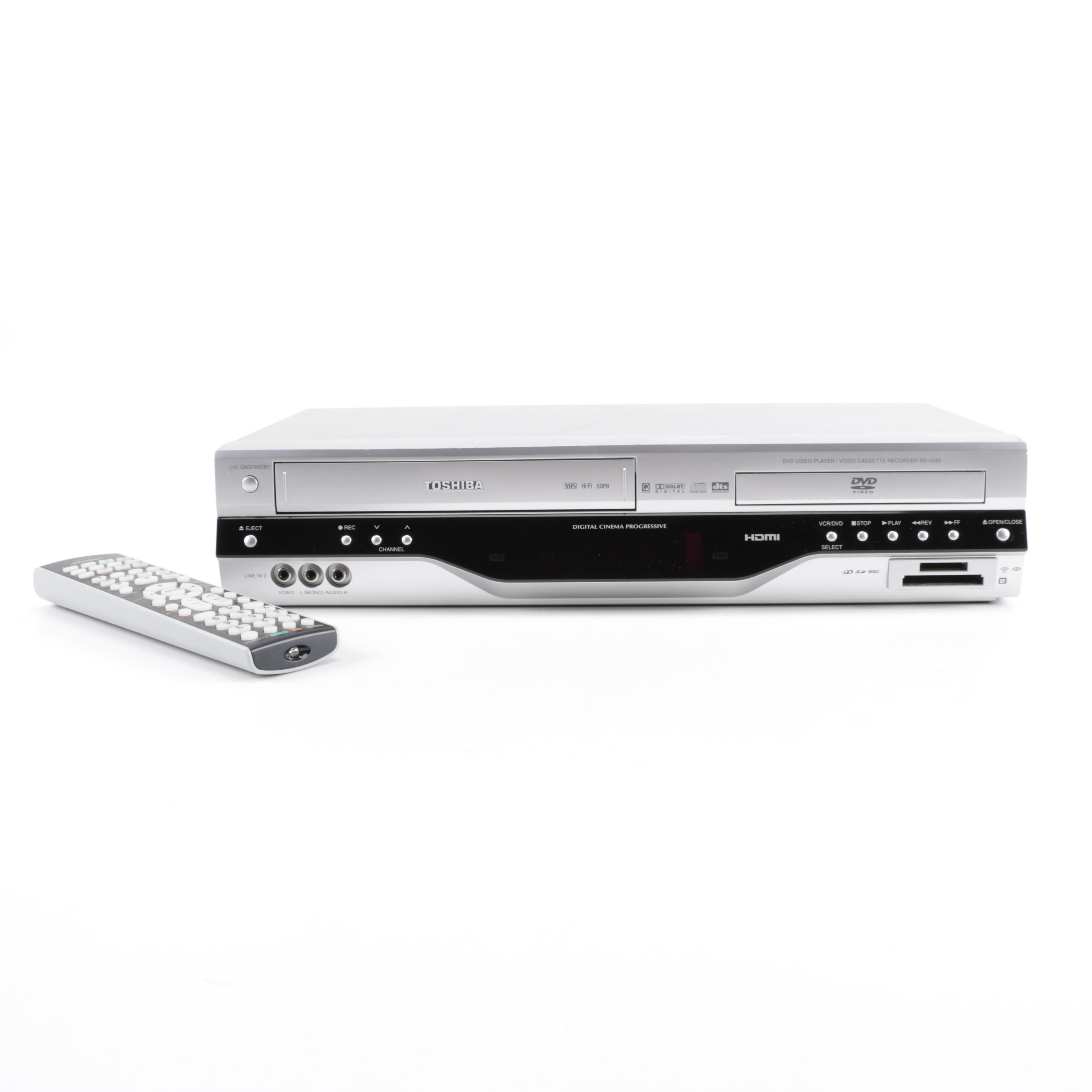 Toshiba VHS and DVD Player and Remote