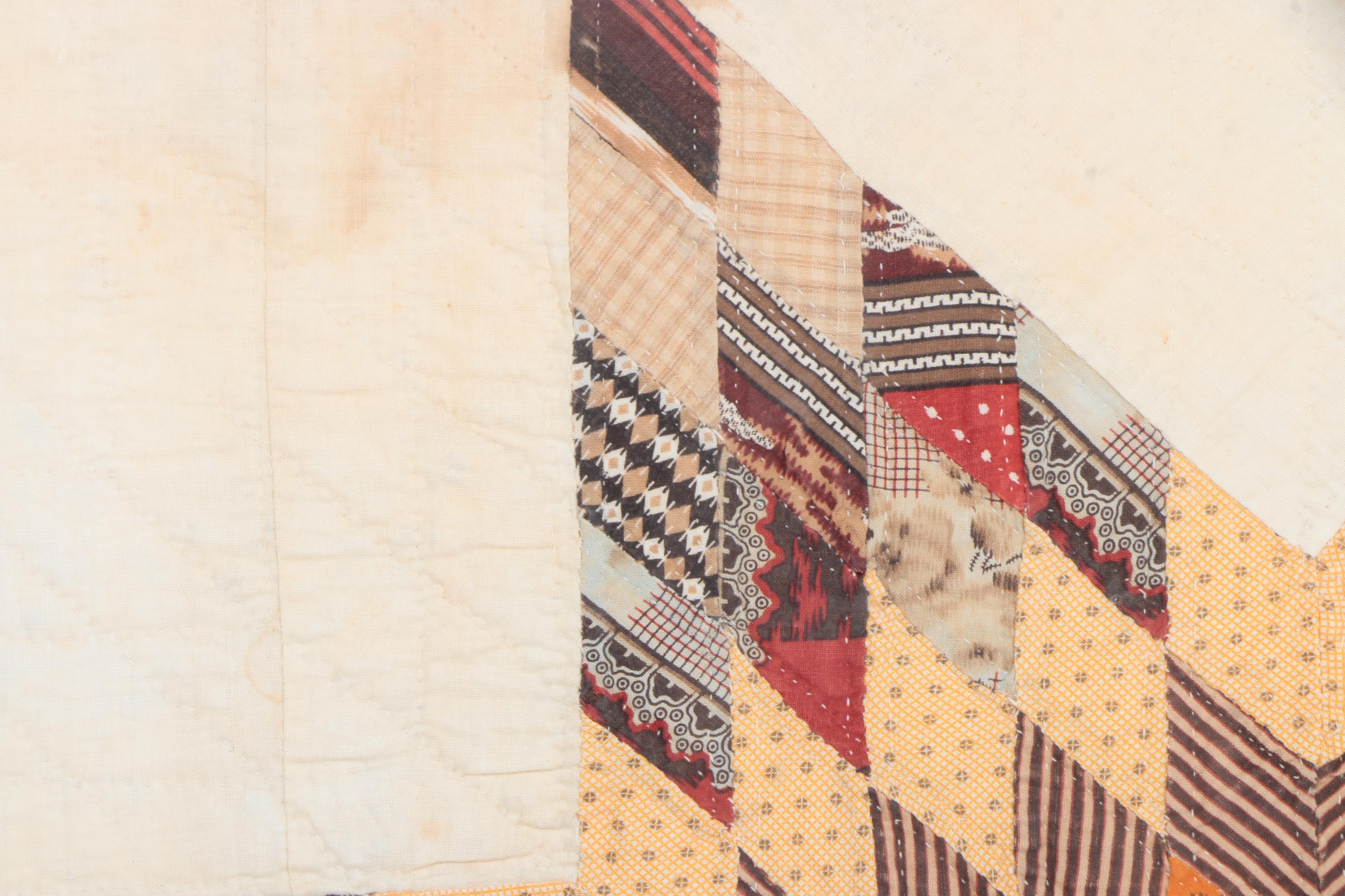 Handmade Lone Star Quilt Fragment