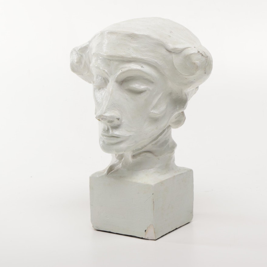 Plaster Sculpture of Male Bust
