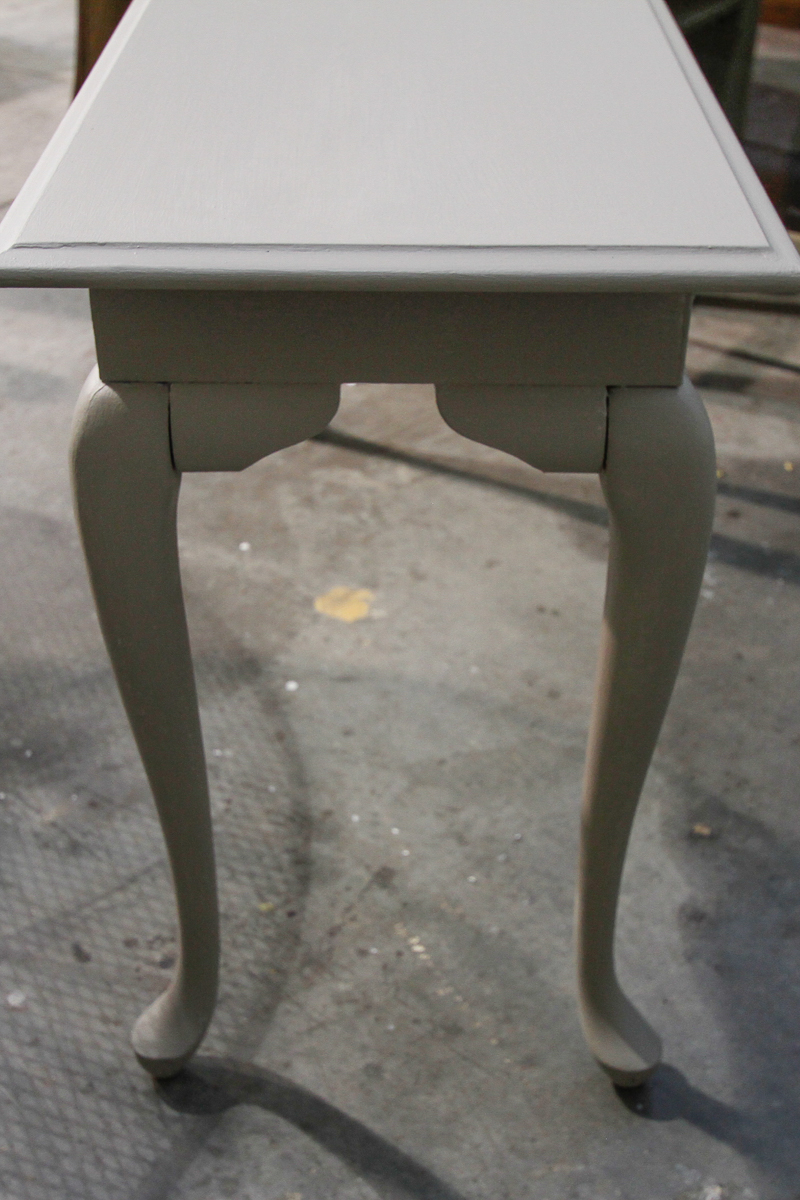 Gray-Painted Queen Anne Style Console Table and Side Table