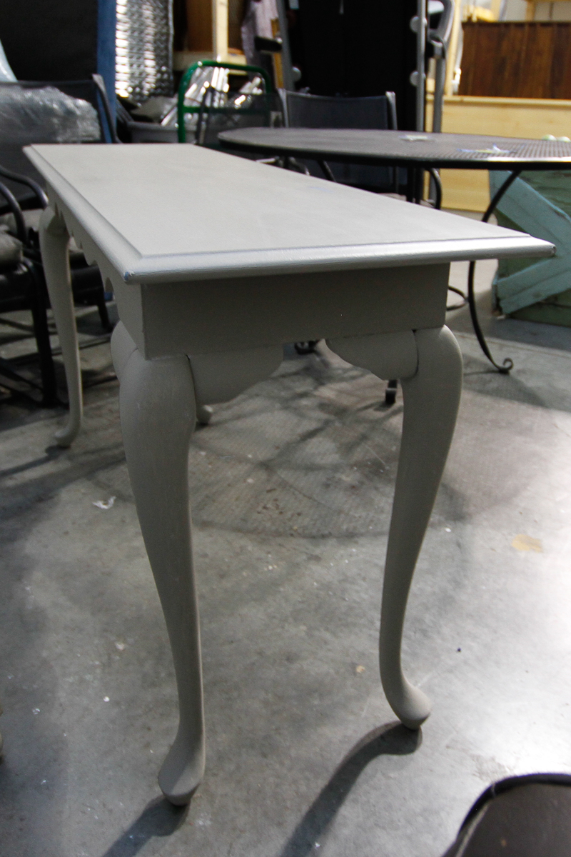 Gray-Painted Queen Anne Style Console Table and Side Table