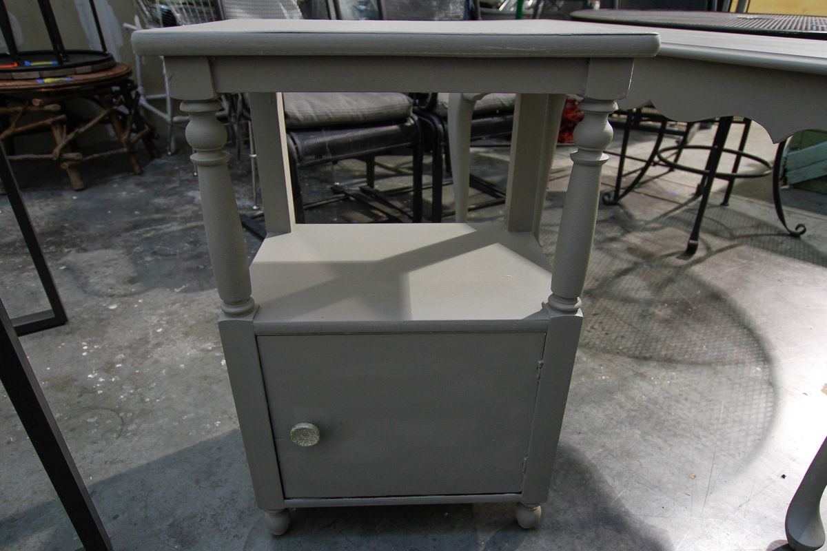 Gray-Painted Queen Anne Style Console Table and Side Table