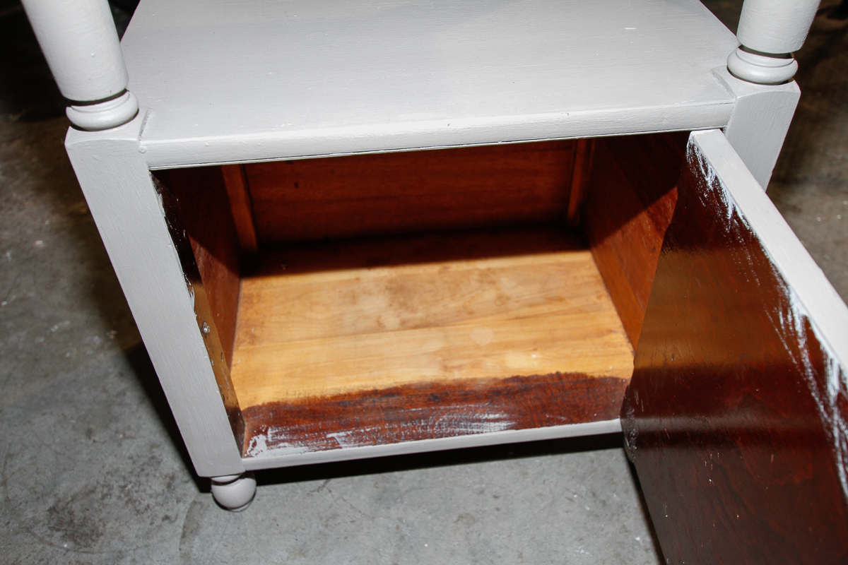 Gray-Painted Queen Anne Style Console Table and Side Table