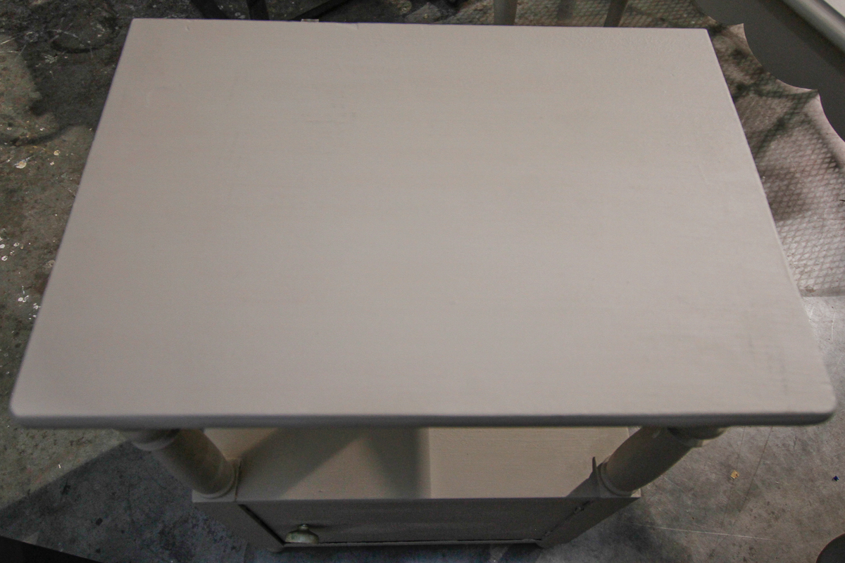 Gray-Painted Queen Anne Style Console Table and Side Table