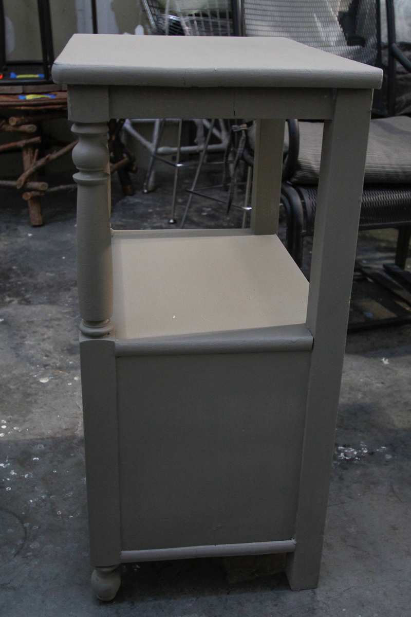 Gray-Painted Queen Anne Style Console Table and Side Table