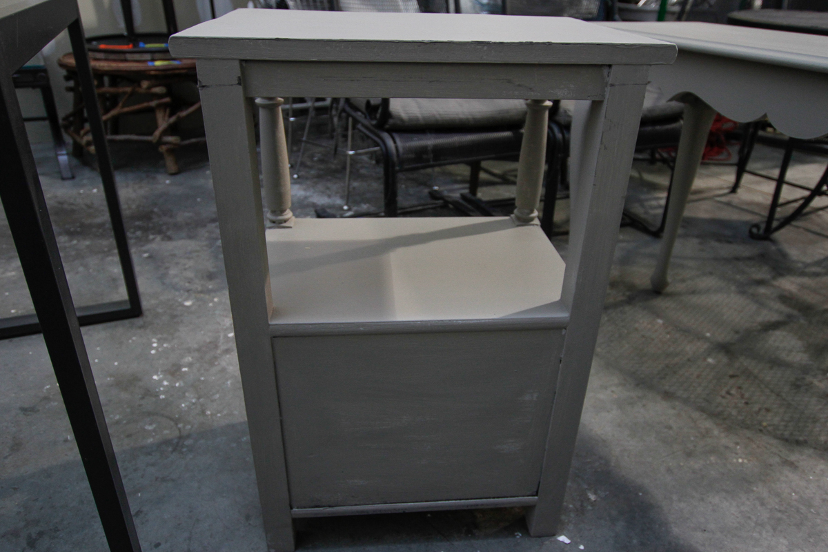 Gray-Painted Queen Anne Style Console Table and Side Table