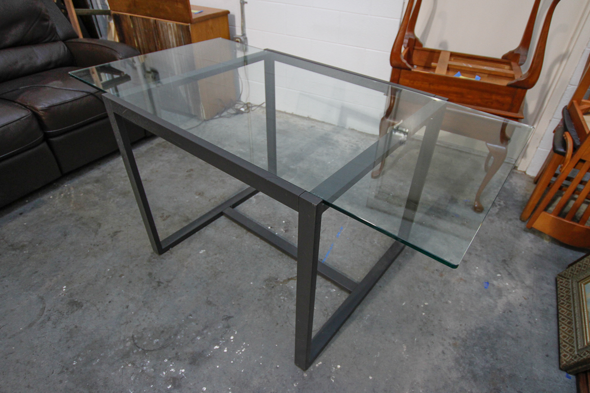 Glass Top Metal Dining Table