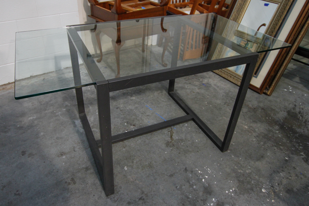 Glass Top Metal Dining Table