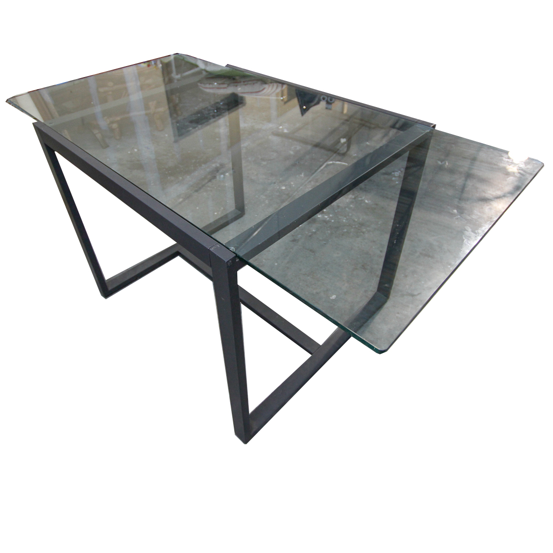 Glass Top Metal Dining Table
