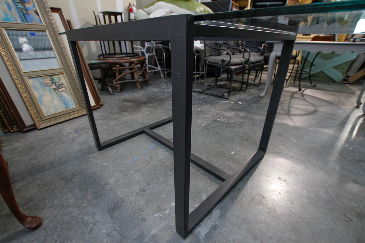 Glass Top Metal Dining Table