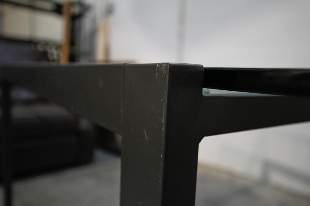 Glass Top Metal Dining Table