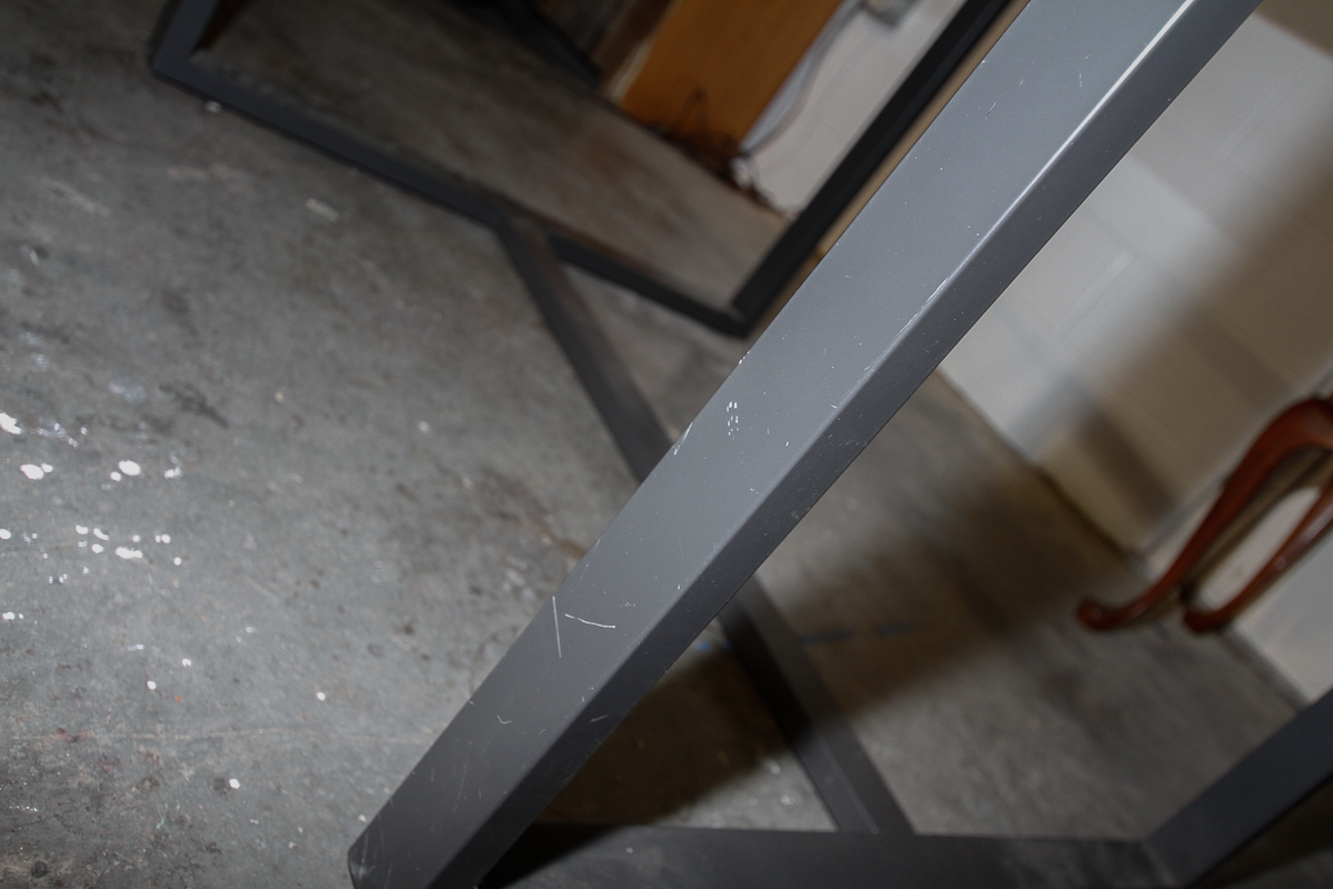 Glass Top Metal Dining Table