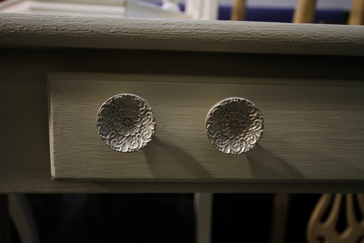 Vintage Chalk-Painted One-Drawer Console Table