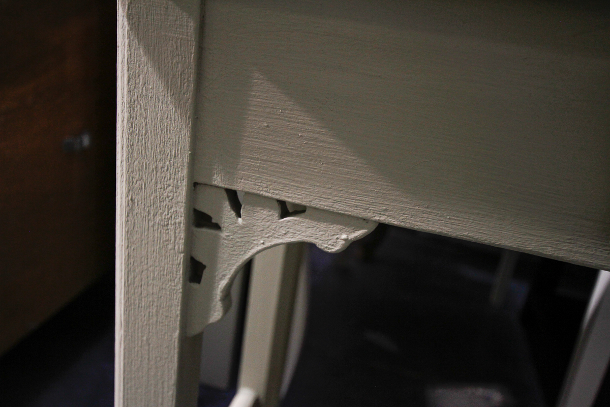 Vintage Chalk-Painted One-Drawer Console Table