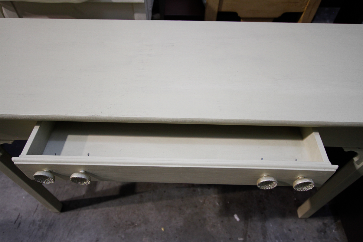 Vintage Chalk-Painted One-Drawer Console Table