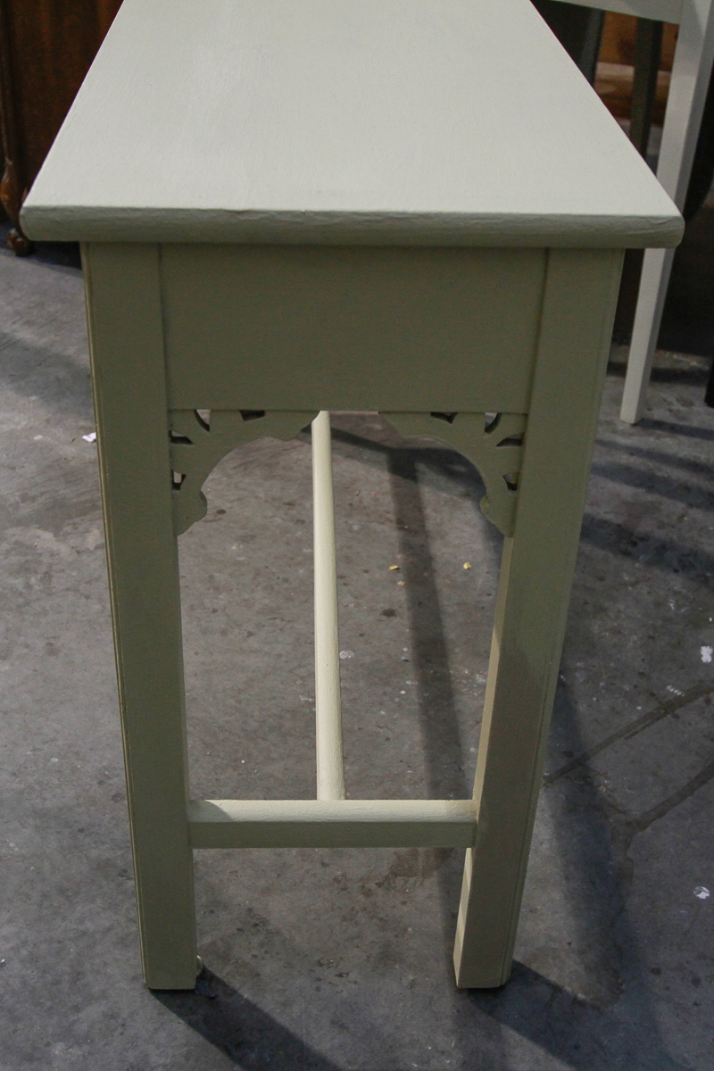 Vintage Chalk-Painted One-Drawer Console Table