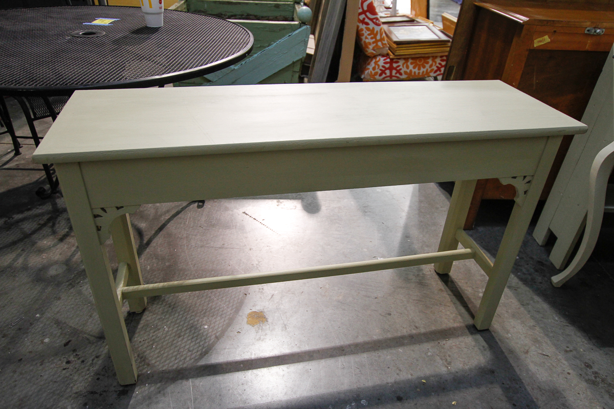 Vintage Chalk-Painted One-Drawer Console Table