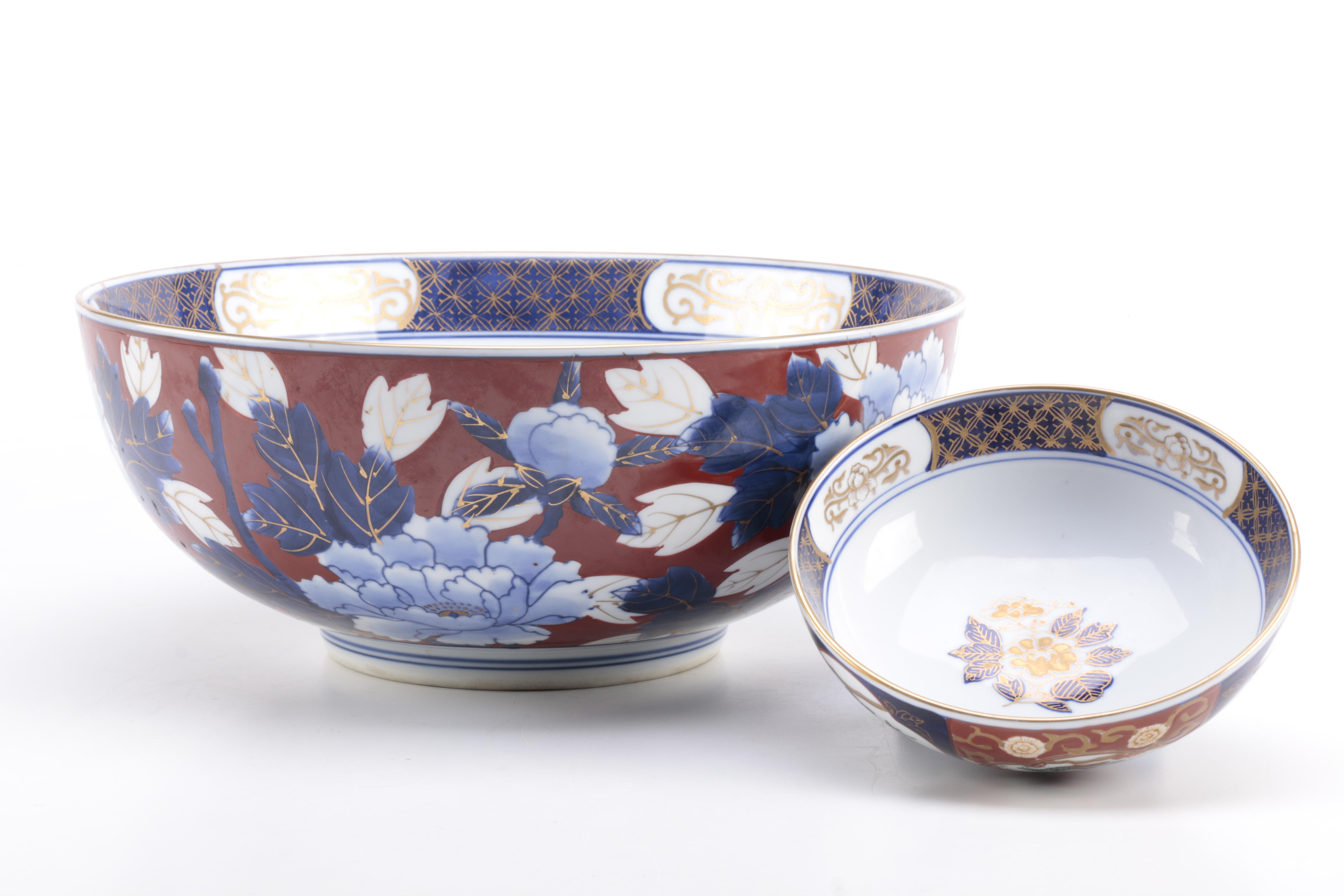 Japanese Porcelain Home Decor Featuring Gold Imari Bowls