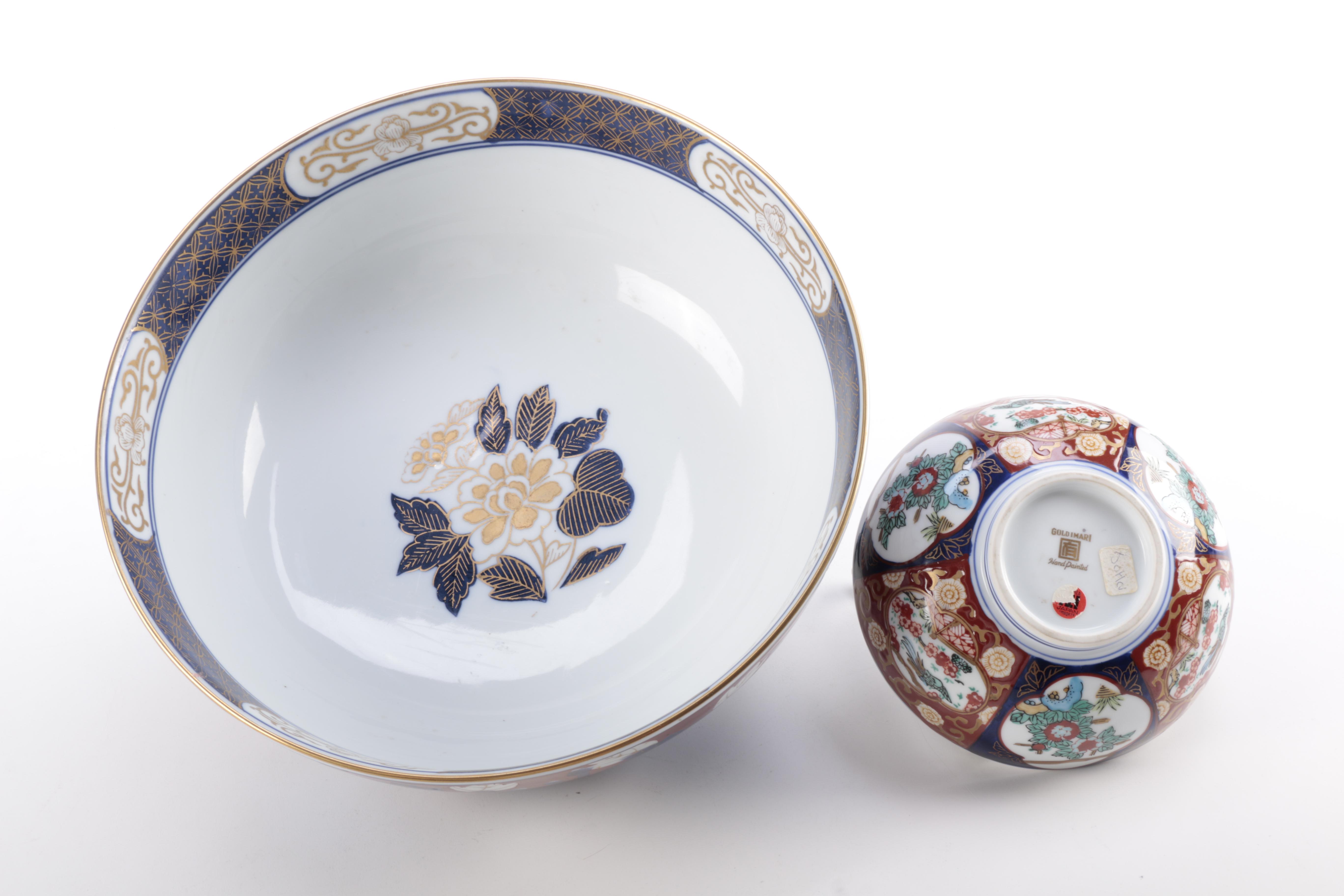Japanese Porcelain Home Decor Featuring Gold Imari Bowls