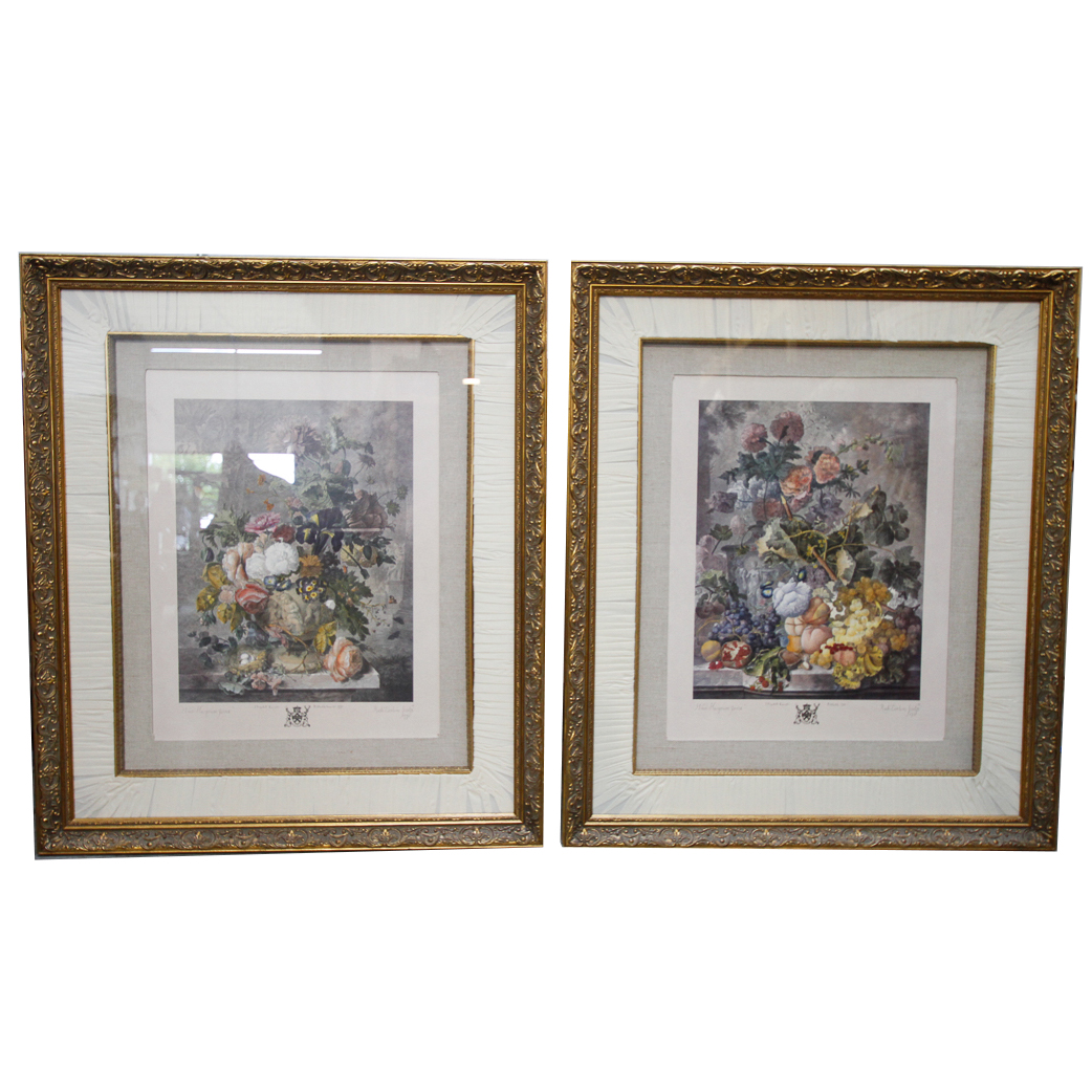 After Richard Earlom "A Flower Piece" Print Pairing