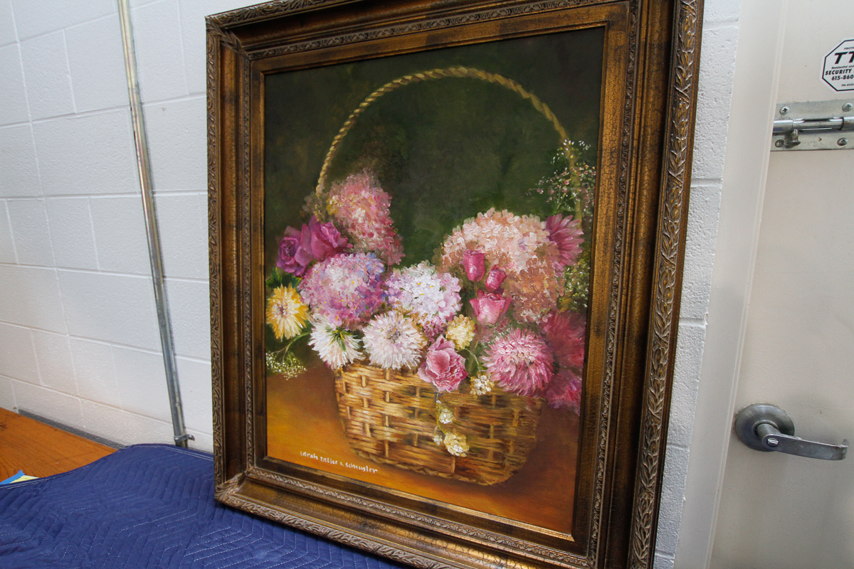 Sarah Talhe S. Scmiyler Oil Painting "Aunt Betty's Basket"