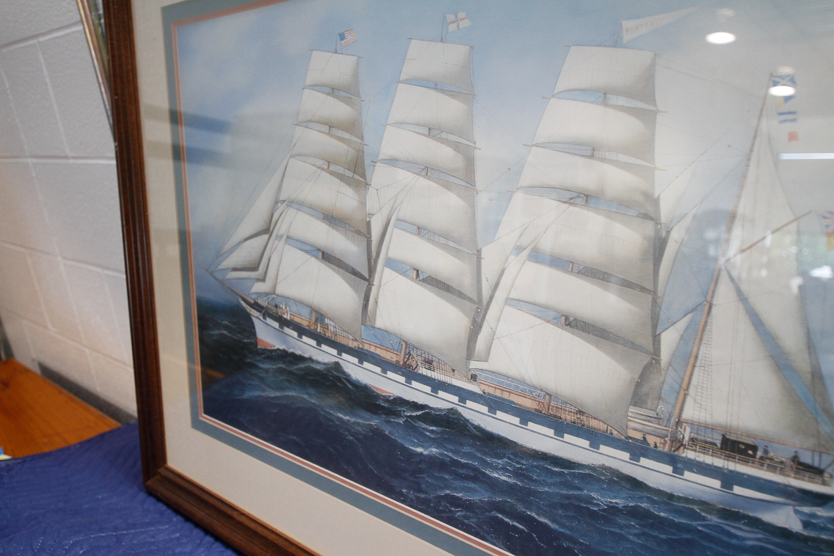 Framed Offset Lithograph of a Ship