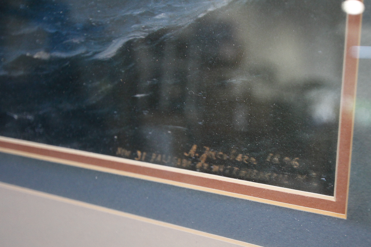 Framed Offset Lithograph of a Ship