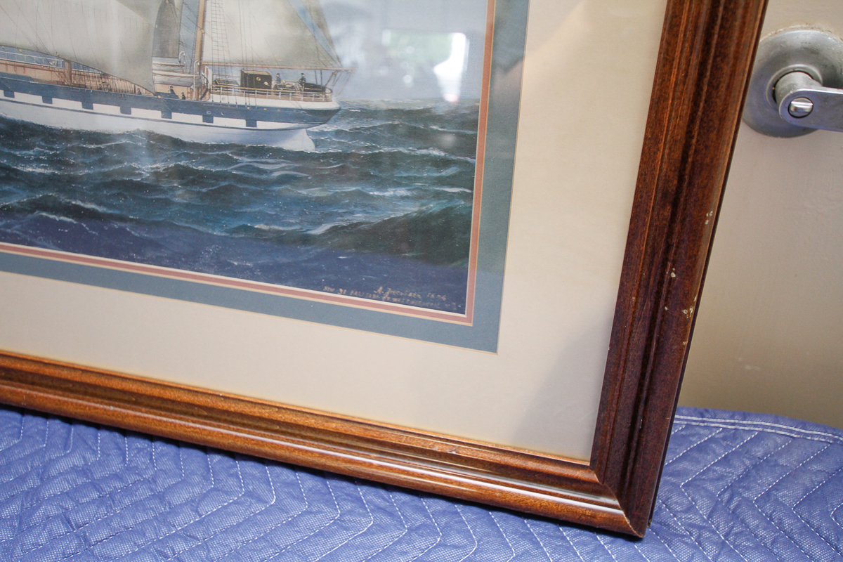 Framed Offset Lithograph of a Ship