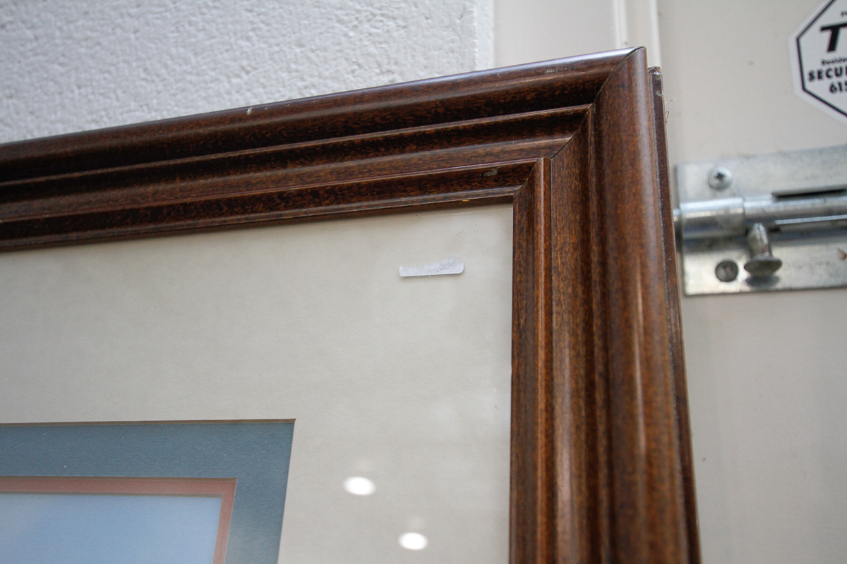 Framed Offset Lithograph of a Ship