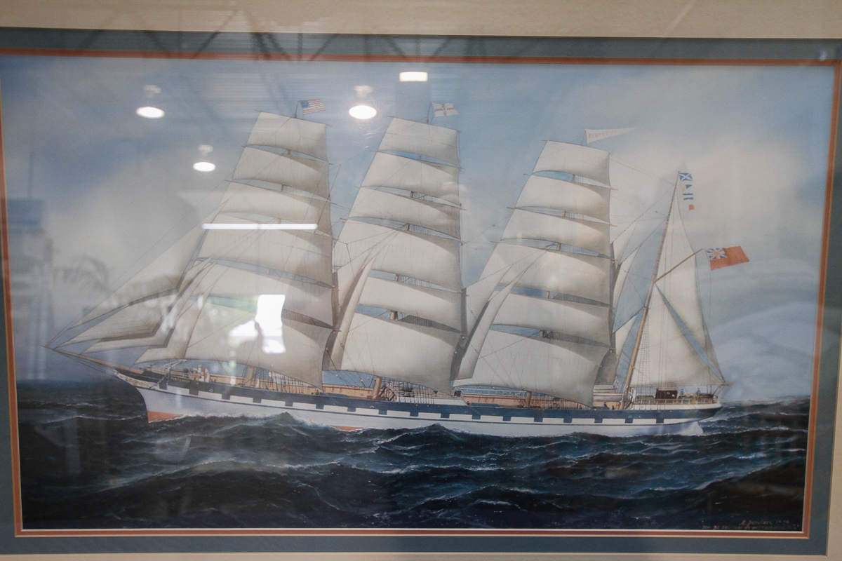 Framed Offset Lithograph of a Ship