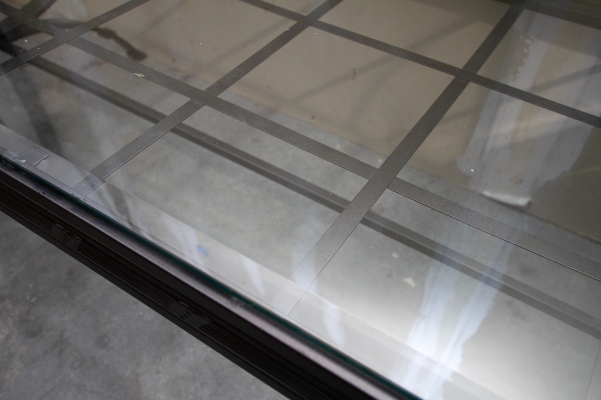 Metal and Glass Topped Coffee Table