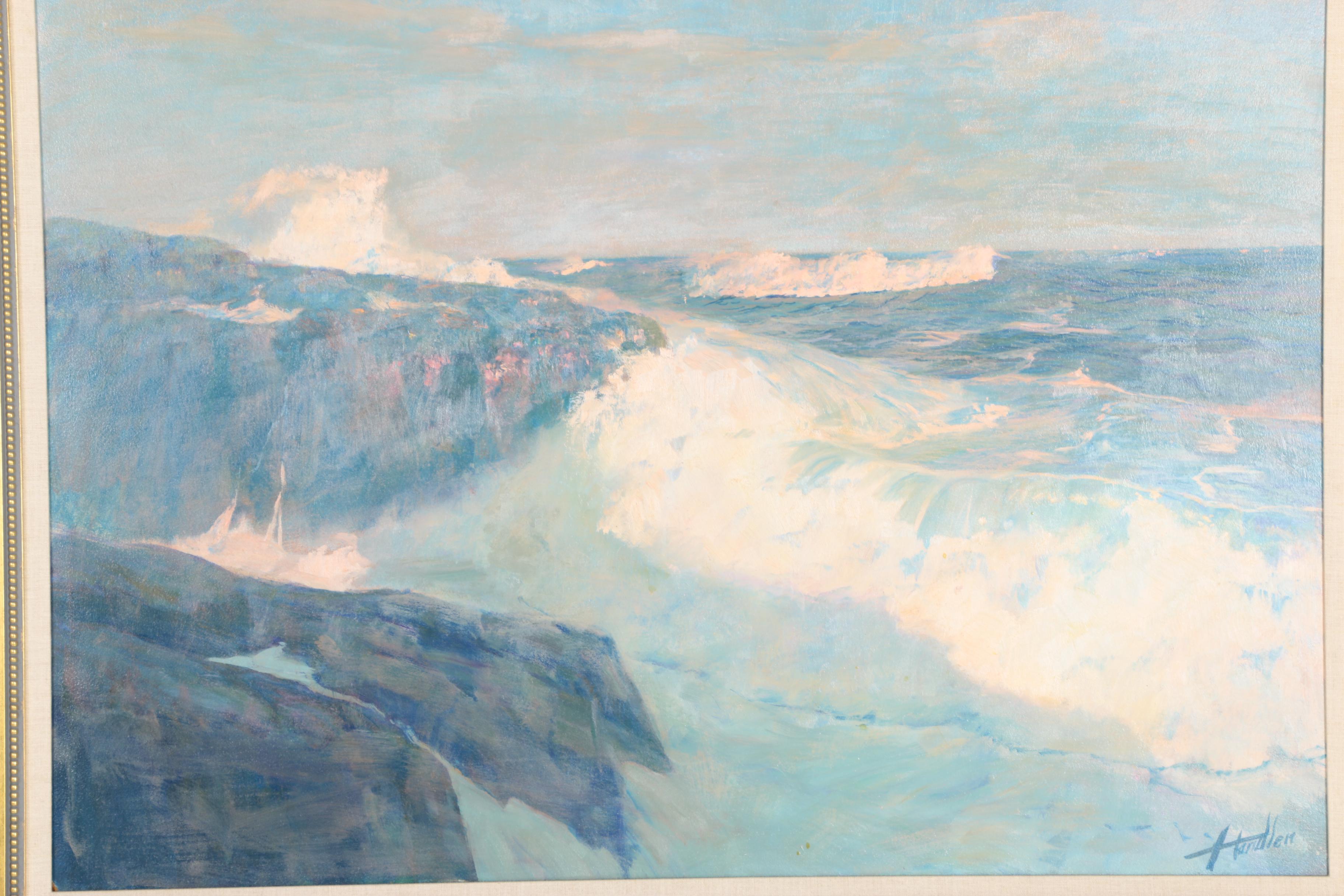 Frank Handlen Oil Painting on Panel "Big Seas"