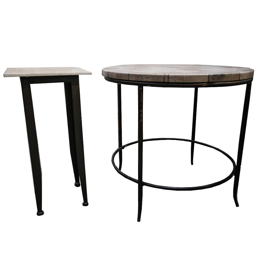 Tile Top Metal Side and Accent Tables