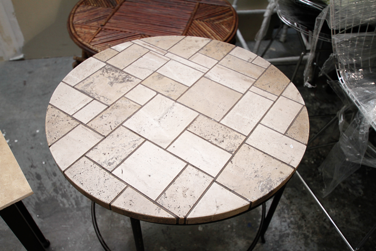 Tile Top Metal Side and Accent Tables