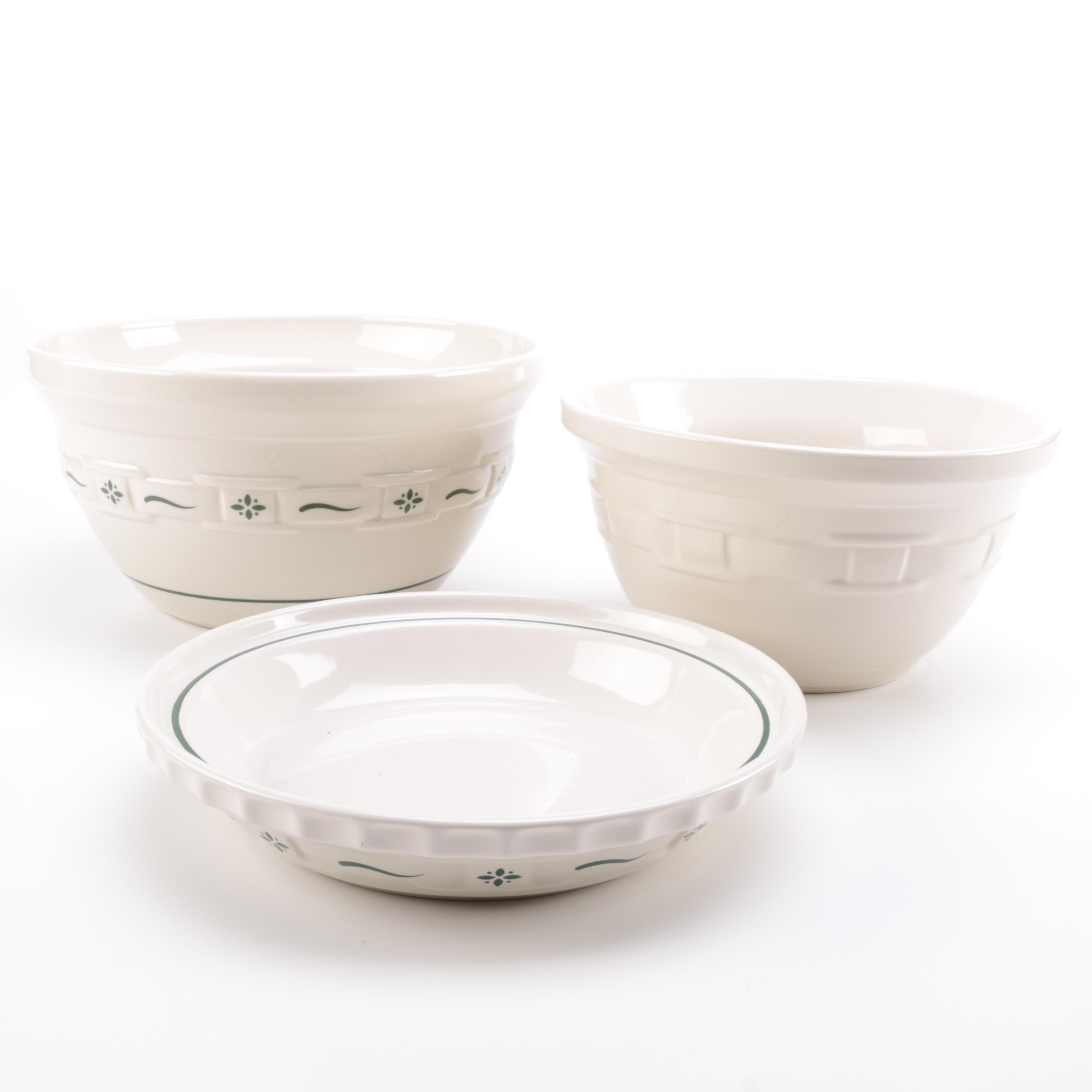 Longaberger Pottery "Woven Traditions" Decorative Bowls