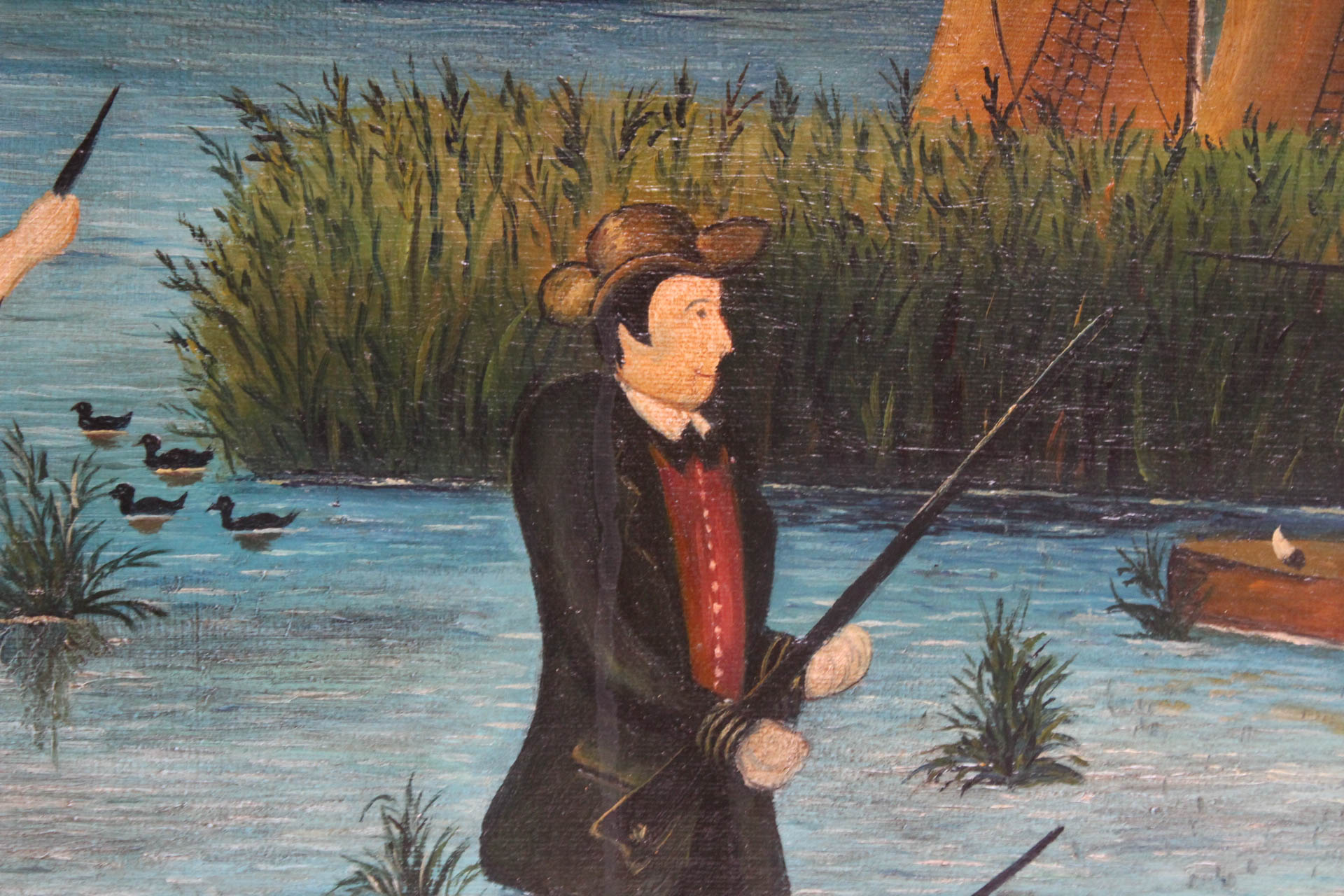 American Folk Art Oil Paining on Canvas