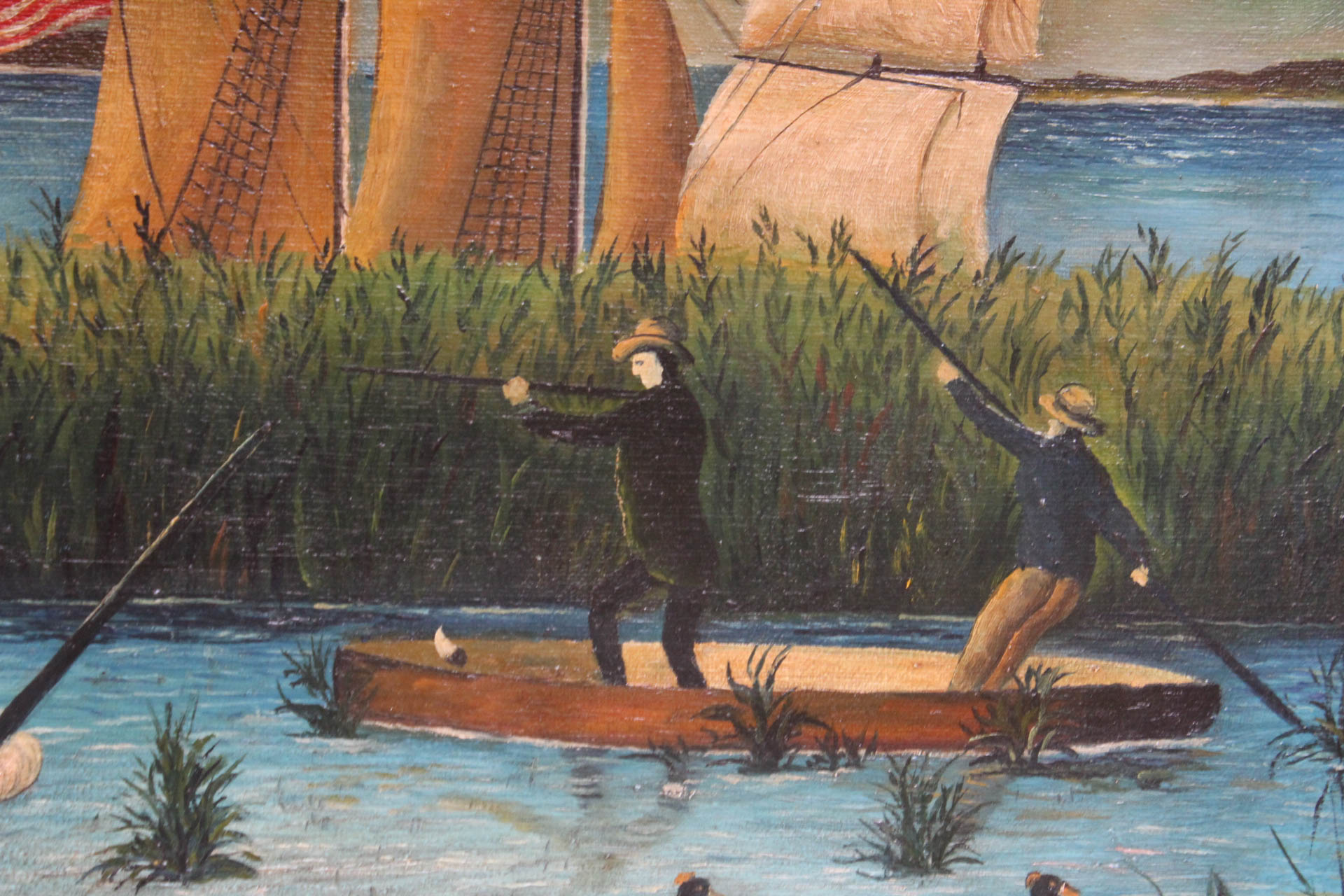 American Folk Art Oil Paining on Canvas