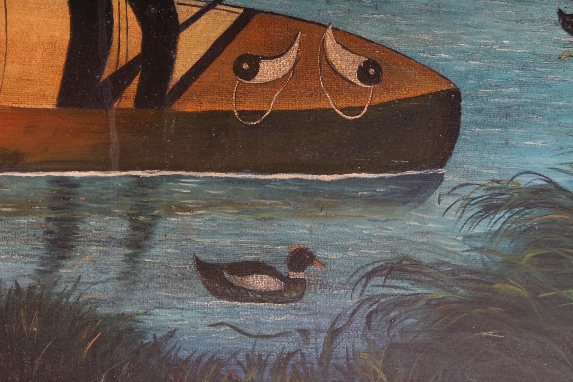 American Folk Art Oil Paining on Canvas