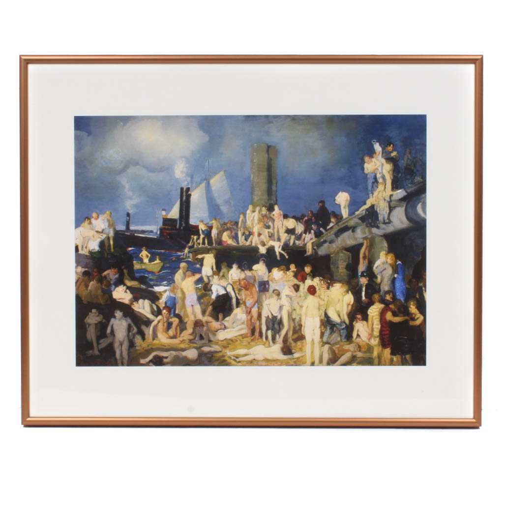 After George Bellows "Riverfront No. 1" Lithograph Print