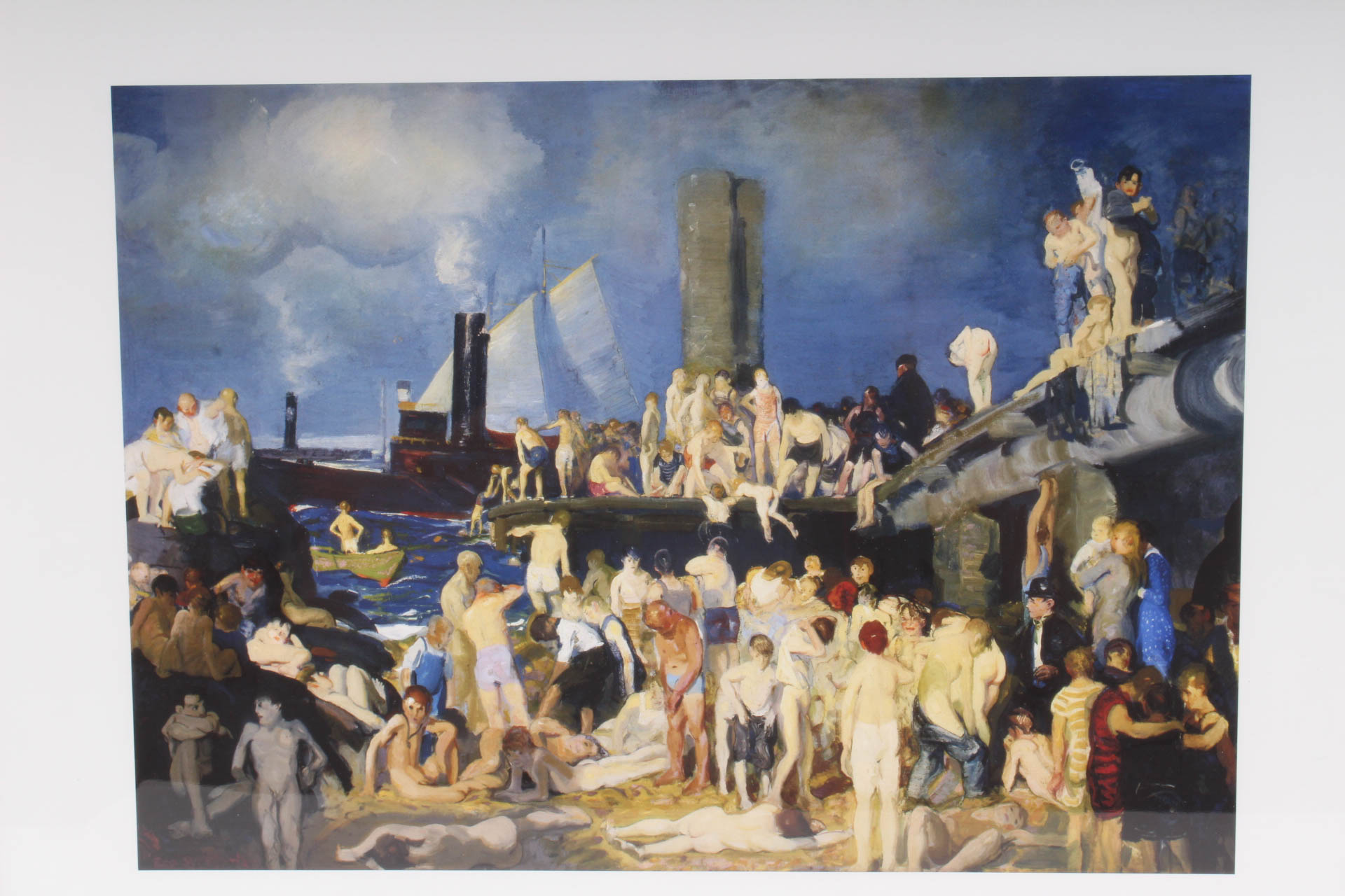 After George Bellows "Riverfront No. 1" Lithograph Print