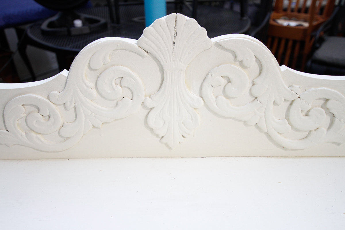 Vintage Cream-Painted Writing Desk and Accent Table